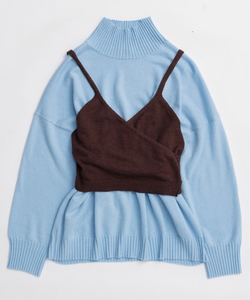 Bustier Knit Set Turtleneck Tops / ビスチェニットセット
