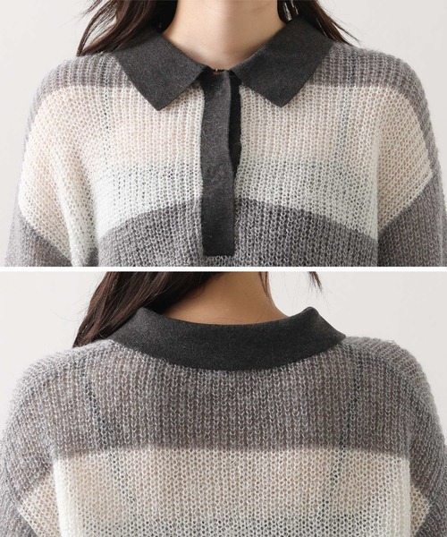 モヘアボーダーポロニット（ニット/セーター）｜Munich（ミューニック