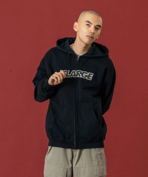 XLARGE(エクストララージ)の「STANDARD LOGO ZIP UP HOODED SWEATSHIRT(パーカー・メンズ・ブラック/ネイビー/アッシュ/ブラウン・XXL/XL/L/M/S)」の5枚目の写真