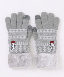 PEANUTS(ピーナッツ)の【 PEANUTS 】スヌーピー ワンポイント刺繍 スマホ対応手袋  25W10(手袋)