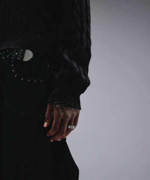 ANDER HUNK（アンダーハンク）の「Faded Cable V-neck Knit / フェードケーブルVネックニット（ニット/セーター・メンズ・ブラック/その他・MEDIUM/LARGE）」の17枚目の写真