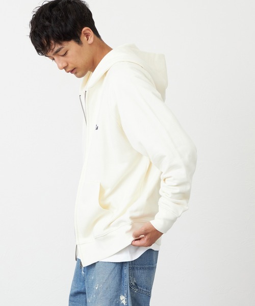 Lee（リー）の「Lee/リー ジップアップスウェットパーカー【アウトレット店舗・WEB限定】（パーカー・メンズ・チャコールグレー/アイボリー/モカ・SMALL/LARGE/MEDIUM/X-LARGE）」の12枚目の写真