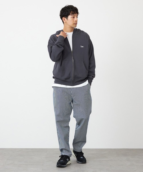 Lee（リー）の「Lee/リー ジップアップスウェットパーカー【アウトレット店舗・WEB限定】（パーカー・メンズ・チャコールグレー/アイボリー/モカ・SMALL/LARGE/MEDIUM/X-LARGE）」の7枚目の写真