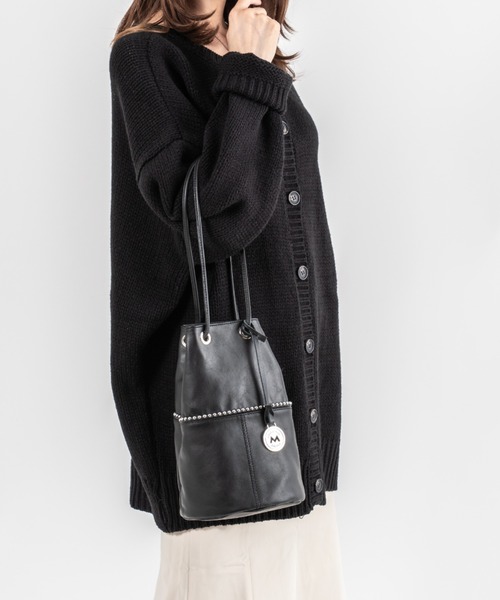 marco masi（マルコマージ）の「【MARCO MASI/マルコ・マージ】巾着　ショルダーバッグ　バケツバッグ　本革（ショルダーバッグ・レディース・シルバー/ベージュ系その他/ブラック・FREE）」の15枚目の写真