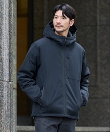 SPU（スプ）の「ウォッシャブル撥水フードハイネックパフブルゾン（ブルゾン）」