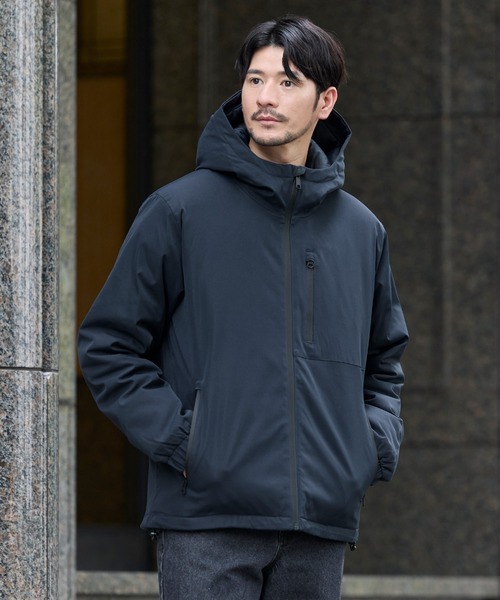 SPU（スプ）の「ウォッシャブル撥水フードハイネックパフブルゾン（ブルゾン・メンズ・ネイビー/チャコール/ブラック・M/S/XL/L）」の2枚目の写真