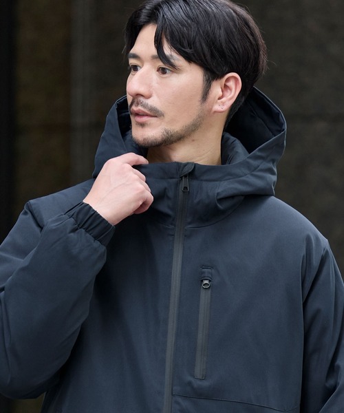 SPU（スプ）の「ウォッシャブル撥水フードハイネックパフブルゾン（ブルゾン・メンズ・ネイビー/チャコール/ブラック・M/S/XL/L）」の17枚目の写真