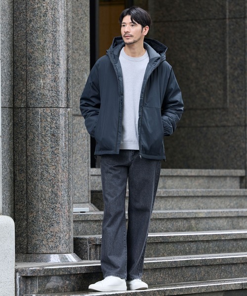 SPU（スプ）の「ウォッシャブル撥水フードハイネックパフブルゾン（ブルゾン・メンズ・ネイビー/チャコール/ブラック・M/S/XL/L）」の20枚目の写真