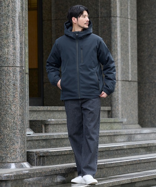 SPU（スプ）の「ウォッシャブル撥水フードハイネックパフブルゾン（ブルゾン・メンズ・ネイビー/チャコール/ブラック・M/S/XL/L）」の22枚目の写真