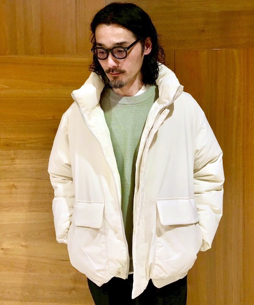 Grand PARK（グランドパーク）の「パディングスタンドブルゾン（ダウンジャケット/コート・メンズ・チャコールグレー/アイボリー/ブラック・LARGE/MEDIUM）」の2枚目の写真