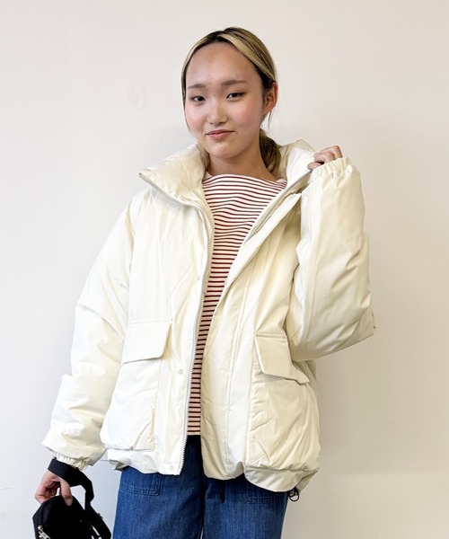 Grand PARK（グランドパーク）の「パディングスタンドブルゾン（ダウンジャケット/コート・メンズ・チャコールグレー/アイボリー/ブラック・LARGE/MEDIUM）」の19枚目の写真