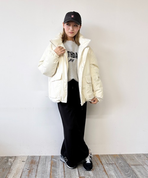 Grand PARK（グランドパーク）の「パディングスタンドブルゾン（ダウンジャケット/コート・メンズ・チャコールグレー/アイボリー/ブラック・LARGE/MEDIUM）」の20枚目の写真