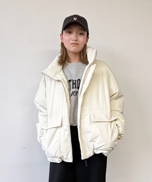 Grand PARK（グランドパーク）の「パディングスタンドブルゾン（ダウンジャケット/コート・メンズ・チャコールグレー/アイボリー/ブラック・LARGE/MEDIUM）」の21枚目の写真