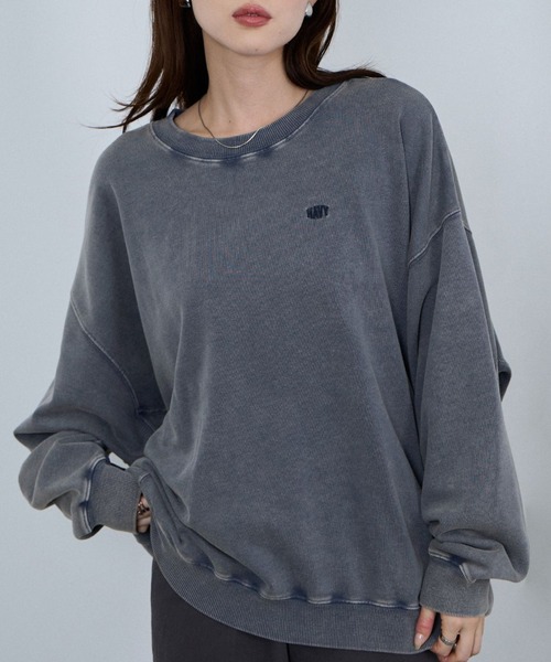 NAVY（ネイビー）の「nAvy ヘビー裏毛スウェット ヴィンテージ加工（スウェット・メンズ・ブラウン/ネイビー/スミクロ/グレー・L/S/M）」の4枚目の写真