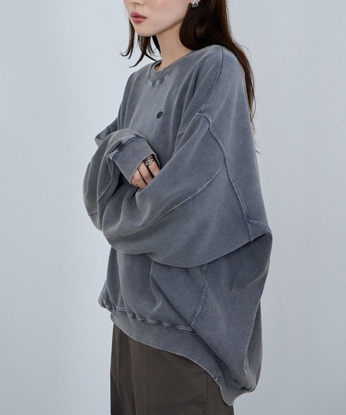 NAVY（ネイビー）の「nAvy ヘビー裏毛スウェット ヴィンテージ加工（スウェット・メンズ・ブラウン/ネイビー/スミクロ/グレー・L/S/M）」の12枚目の写真