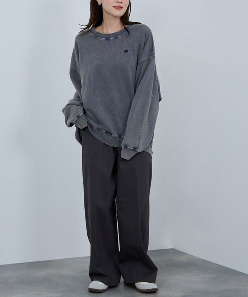 NAVY（ネイビー）の「nAvy ヘビー裏毛スウェット ヴィンテージ加工（スウェット・メンズ・ブラウン/ネイビー/スミクロ/グレー・L/S/M）」の9枚目の写真