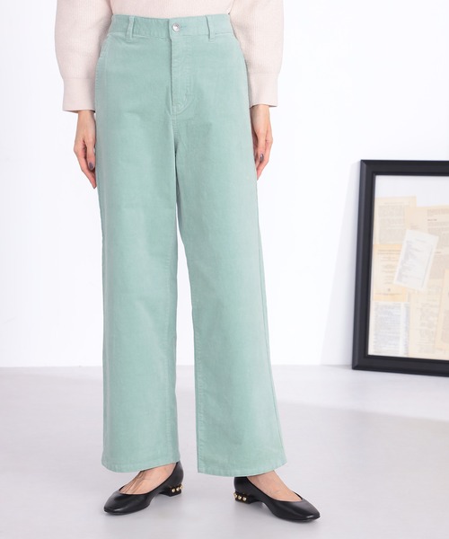 GALLORIA（ギャローリア）の「コーデュロイワイドパンツ（その他パンツ・レディース・ベージュ/ブラウン/ライトグリーン・S/M/L/LL）」の3枚目の写真