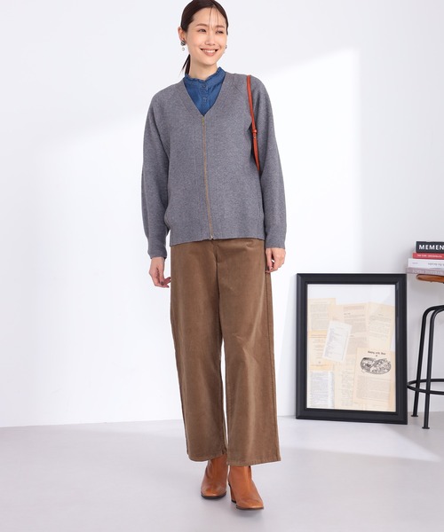 GALLORIA（ギャローリア）の「コーデュロイワイドパンツ（その他パンツ・レディース・ベージュ/ブラウン/ライトグリーン・S/M/L/LL）」の7枚目の写真