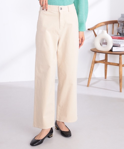 GALLORIA（ギャローリア）の「コーデュロイワイドパンツ（その他パンツ・レディース・ベージュ/ブラウン/ライトグリーン・S/M/L/LL）」の8枚目の写真