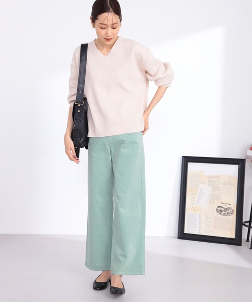 GALLORIA（ギャローリア）の「コーデュロイワイドパンツ（その他パンツ・レディース・ベージュ/ブラウン/ライトグリーン・S/M/L/LL）」の15枚目の写真