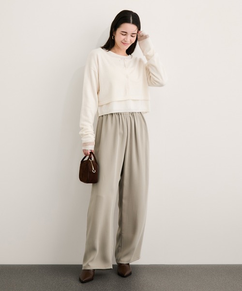 「ロペさま予約分」 ラメストライプワイドパンツ/セットアップ対応（その他パンツ）｜LE