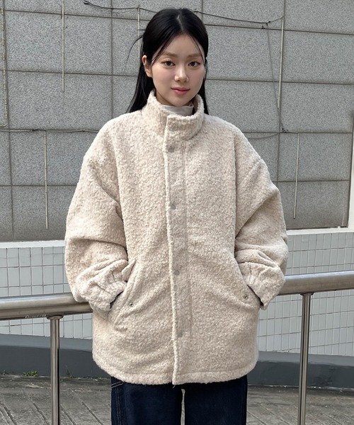 インナーキルティングペディンジップアップオーバーサイズプードル