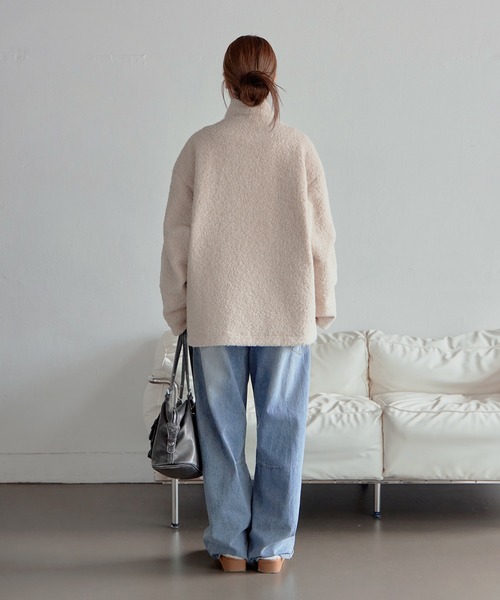 インナーキルティングペディンジップアップオーバーサイズプードル