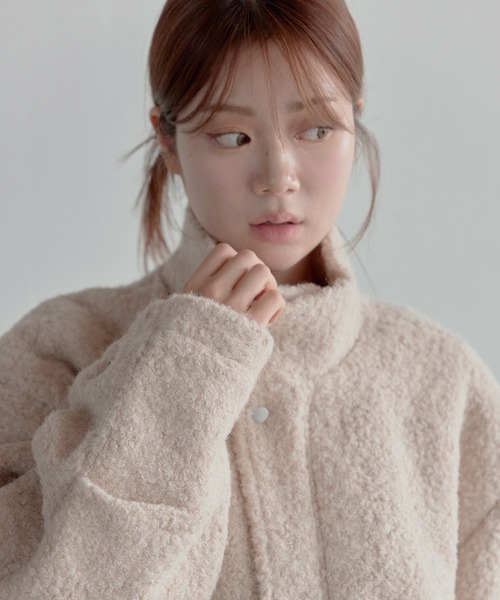 インナーキルティングペディンジップアップオーバーサイズプードル