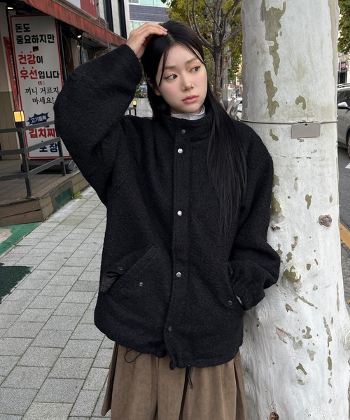 セール】インナーキルティングペディンジップアップオーバーサイズ