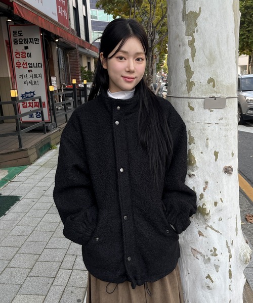 インナーキルティングペディンジップアップオーバーサイズプードル