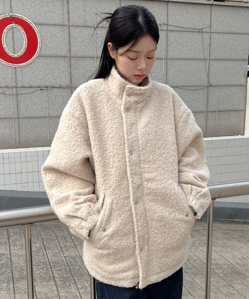 インナーキルティングペディンジップアップオーバーサイズプードル