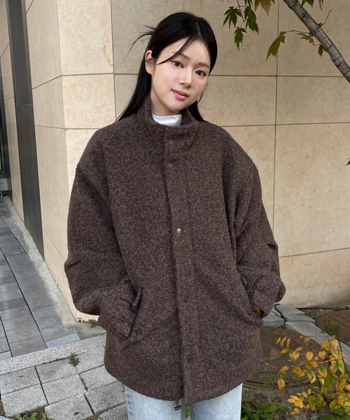 インナーキルティングペディンジップアップオーバーサイズプードル