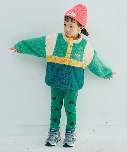 p.premier（ピードットプルミエ）の「【ジュニア対応】ベロアタッチのメルティ起毛フリースぬくぬくレギンス（その他パンツ・キッズ・イエロー/ブラック/その他2/ネイビー/グリーン/レッド・90/80/100/110/120/130/140）」の12枚目の写真