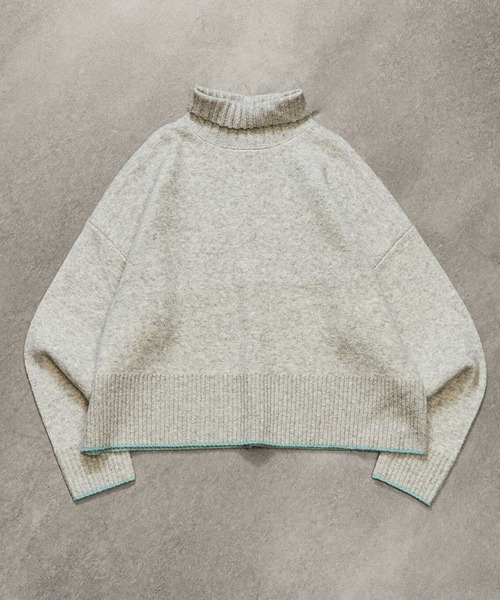 ROSE BUD（ローズバッド）の「HIGHNECK KNIT TOP（ニット/セーター・レディース・グレー/ブラック/イエロー/バーガンディー・ONE SIZE）」の3枚目の写真