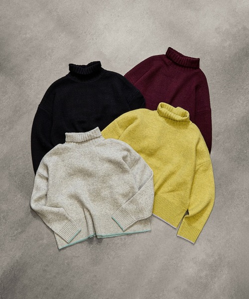 ROSE BUD（ローズバッド）の「HIGHNECK KNIT TOP（ニット/セーター・レディース・グレー/ブラック/イエロー/バーガンディー・ONE SIZE）」の6枚目の写真