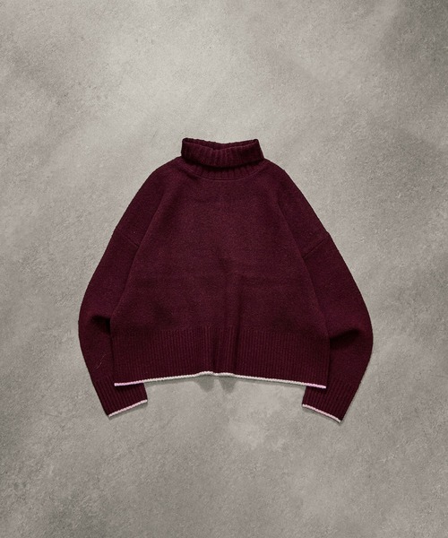 ROSE BUD（ローズバッド）の「HIGHNECK KNIT TOP（ニット/セーター・レディース・グレー/ブラック/イエロー/バーガンディー・ONE SIZE）」の5枚目の写真