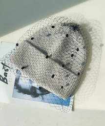 M y u（ミュー）の「【ZOZO限定アイテム】ドット柄メッシュ×ニット帽（ニットキャップ/ビーニー）」