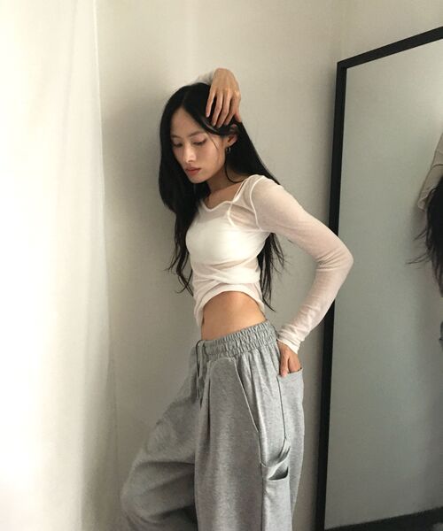 AGOD（エージーオーディー）の「カーペンター ダイマル スウェット ワイドパンツ [グレー]（スウェットパンツ・レディース・その他・SMALL/MEDIUM/LARGE/X-LARGE）」の5枚目の写真