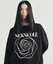 NICOLE ROSE PRINTING SWEATSHIRT_BLACK CREAM
