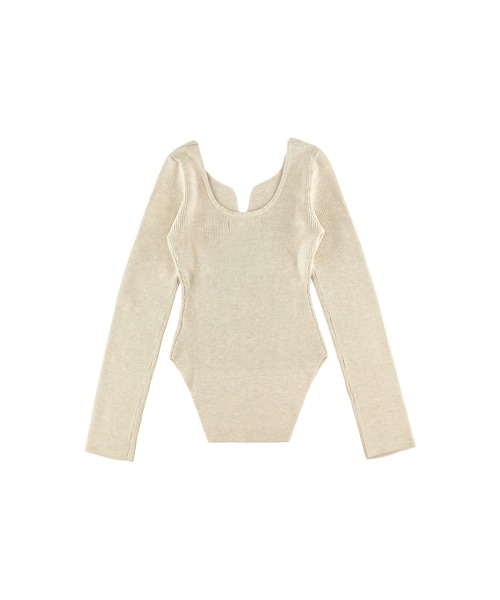 ALEXIA STAM（アリシアスタン）の「Square Hem Knit Top /スクエアヘムリブニットトップス（ニット/セーター・レディース・ブラック/アイボリー・FREE）」の12枚目の写真