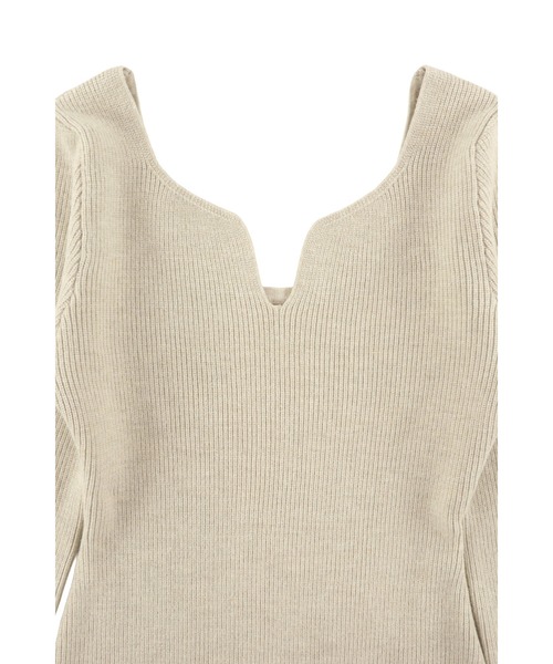 ALEXIA STAM（アリシアスタン）の「Square Hem Knit Top /スクエアヘムリブニットトップス（ニット/セーター・レディース・ブラック/アイボリー・FREE）」の13枚目の写真