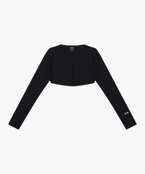 HDEX（エイチデックス）の「リブドプレーンボレロトップ（ブラック）（Tシャツ/カットソー・レディース・ブラック・LARGE/MEDIUM）」の2枚目の写真