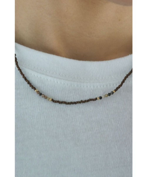 marjour（マージュール）の「BROWN MIX BEADS NECKLACE（ネックレス・レディース・ブラウン・FREE）」の5枚目の写真