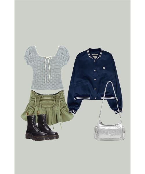 SINOON(シヌーン)の「PUFF HALF KNIT TOP (LIGHT BLUE)(ニット/セーター・レディース・スカイブルー・FREE)」の7枚目の写真