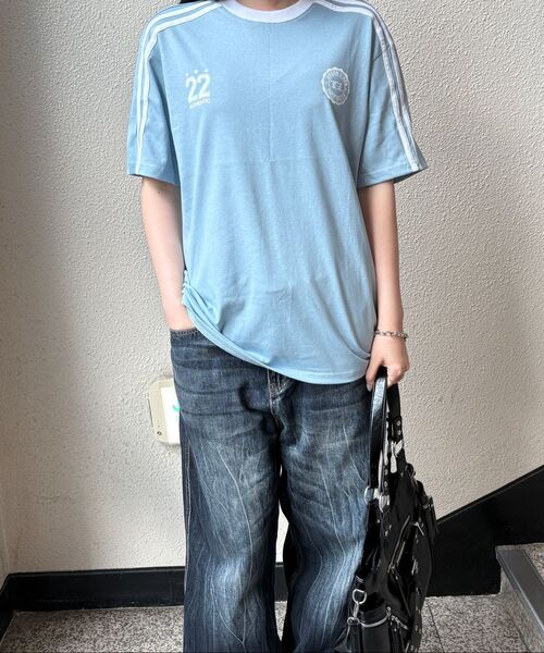 THE GREEN LAB（ザグリーンラボ）の「サッカーフットボール配色半袖Tシャツ[ホワイト-グリーン]（Tシャツ/カットソー・レディース・その他・SMALL/LARGE）」の8枚目の写真