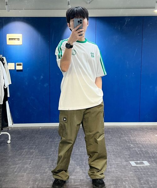 THE GREEN LAB（ザグリーンラボ）の「サッカーフットボール配色半袖Tシャツ[ホワイト-グリーン]（Tシャツ/カットソー・レディース・その他・SMALL/LARGE）」の7枚目の写真