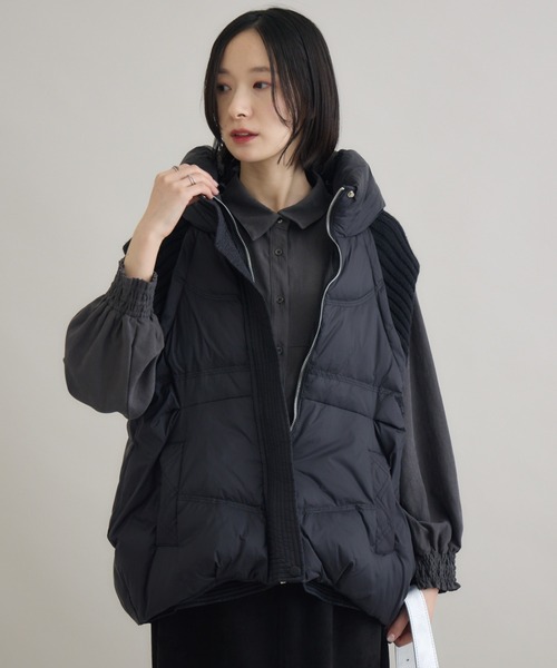 セール】ニットドッキング中綿ベスト（ダウンベスト）｜Paradise