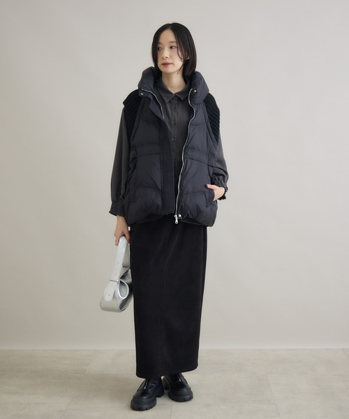 セール】ニットドッキング中綿ベスト（ダウンベスト）｜Paradise