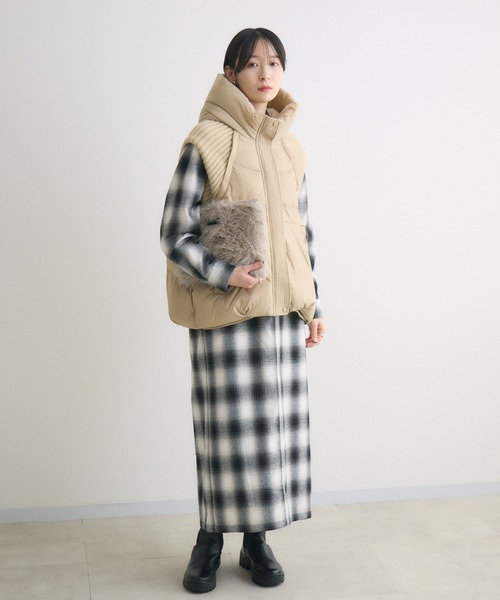 セール】ニットドッキング中綿ベスト（ダウンベスト）｜Paradise