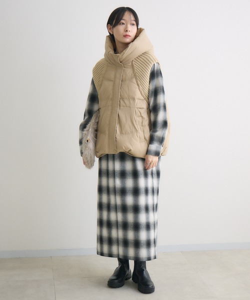 セール】ニットドッキング中綿ベスト（ダウンベスト）｜Paradise